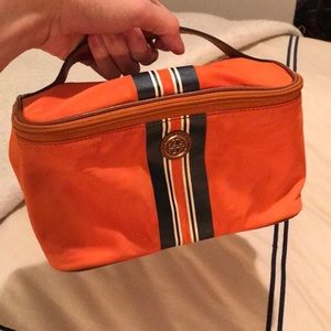 Orange Tory Burch Makeup Bag/Cosmetic Case